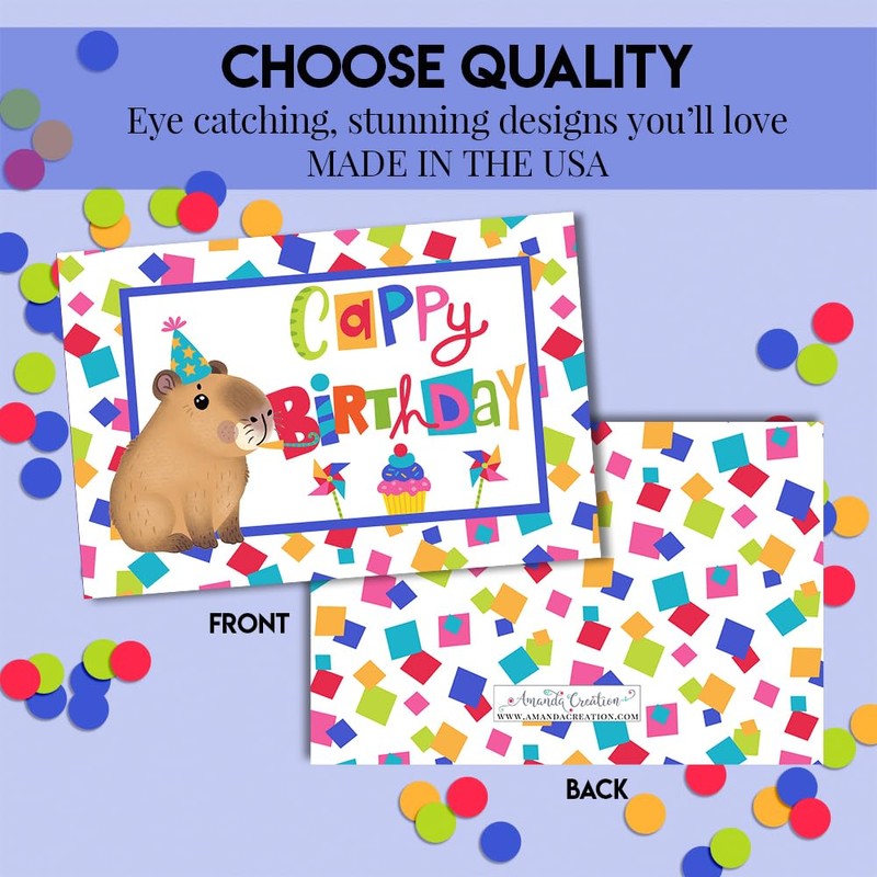 Cappy Birthday Capybara Themed Pun Single (1) All Occasion Blank