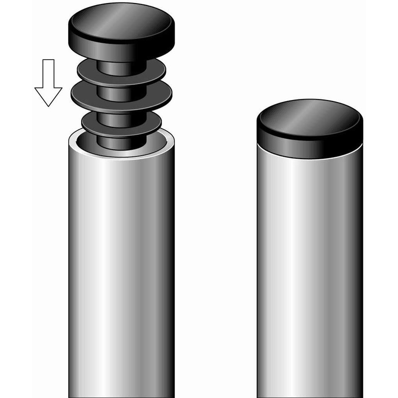 Alberts 426675 Sealing Plugs for Round Pipes, Plastic, Black, Diameter