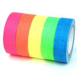 Rimikuru Neon Tape Fluorescent Tape Gaffer Tape Set Luminous Tape Room Party (Set of 5 Colors)