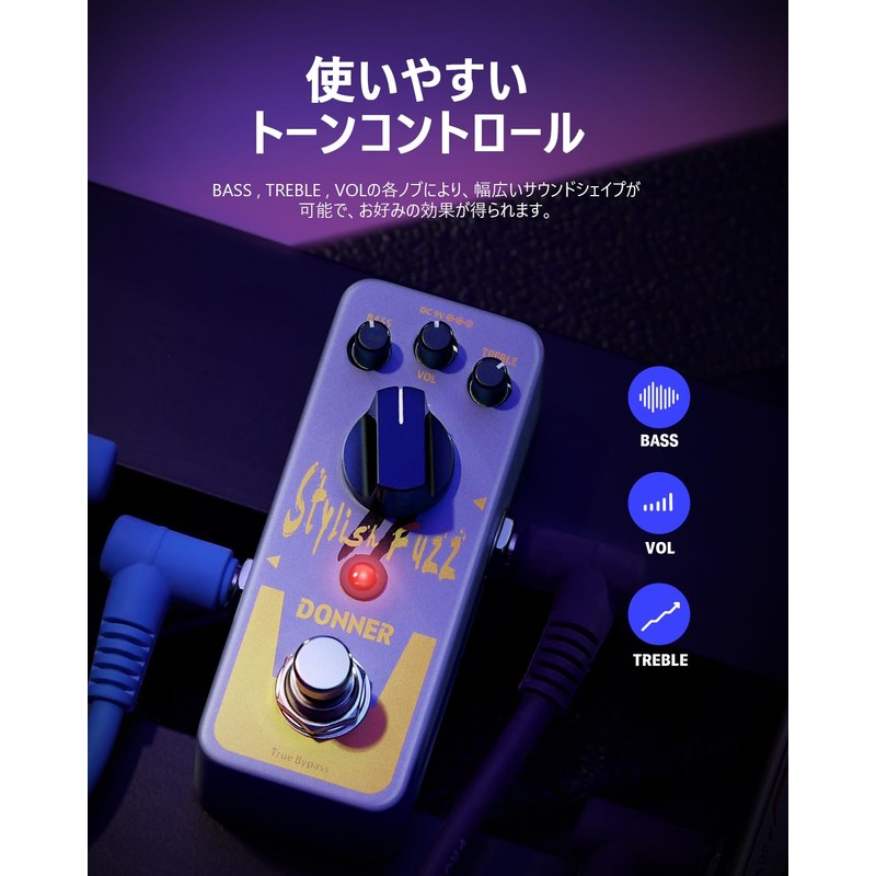 Donner Fuzz Effect Fuzz Pedal Mini Fuzz Pedal True Bypass