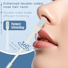 Andibro 4Pcs 2-in-1 Nasal Hair Cutter, Double Sided Nose Hair Knife 360° Rotating Nose Hair Trimmer Manual Nose Hair Trimmer Nostril Hair Remover Tool for Women Men