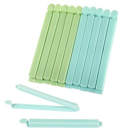 Prasacco 10 Pieces Food Bag Clips, Bag Clips for Food Storage Plastic Bag Clips for Kitchen Snack Sealing Bag Clips Colorful Food Storage Clips for Snack Home Kitchen Travel Camping (Green+Blue)