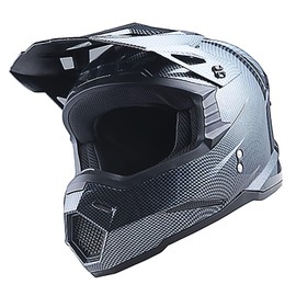 1Storm Adult Motocross Helmet BMX MX ATV Dirt Bike Four Wheeler Quad Motorcycle Full Face Helmet Racing Style: HF801 Carbon Fiber Black