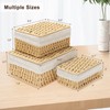 VTOBON Wicker Storage Basket with Lid, 3-Pack Handwoven Shelf Baskets