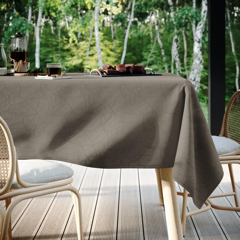 Filumi Tablecloth 140 x 220 cm Oval Beige Washable for