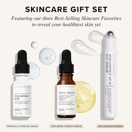 Asterwood Skincare Essentials Gift Set - with Hyaluronic Acid Serum, Triple Repair Serum, and Hyaluronic Acid Under Eye Serum - Skin Care Set, Christmas Gift, Gifts for Women