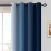 Yakamok Blue and Greyish White Ombre Curtains, Room Darkening Gradient