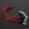 50PCS 12V 8mm Chromatic LED Lamp Beads with 20CM 26AWG