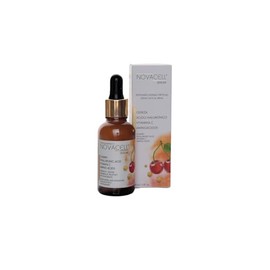 NOVACELL Cherry Facial Serum - Hyaluronic Acid, Vitamins A, B & C with Amino Acids, Deeply Hydrates, Tightening Effect & Youth Preserving - 30 ml