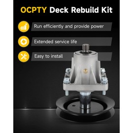 OCPTY Lawn Mower Deck Rebuild Kit 46", Mower Blade Rebuild Kit Fit for Cub Cadet LT1045 LT1046, 1 Drive Belt 2 Idler Pulleys 3 Spindle Assembly 3 Mower Blades
