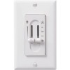 Hunter (2)-Hunter White 3-Speed/Full Range Dimmer Dual Slide Fan Control Switch 27182