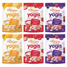 Happy Baby Yogis Organic Freeze Dried Yogurt Drops 6 Count Snack for Babies