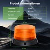 Fxlpower LED Rotating Beacon Light with 2.8 Metre Cable, Yellow