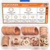 HELIFOUNER Copper Washers, 150PCS 8 Sizes Copper Metric Sealing Washers