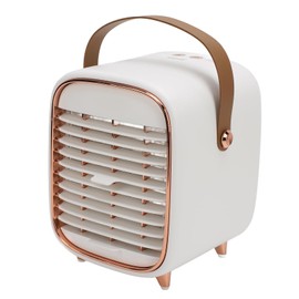 Haofy Mini Air Cooler, USB Desk Fan with Nano Ice Mist Adjustable 3 Wind Speeds, 5h Working Time Portable with Retro for Home Office, Bedroom, Indoor