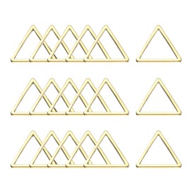 sourcing map 20Pcs Triangle Earring Beading Hoop, Triangle Hollow Frame Charm 12mm Brass Geometric Linking Ring for Jewelry Making DIY Craft
