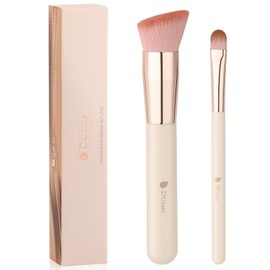 DUcare Popular Makeup Brush, Foundation Brush, Concealer Brush, Skin-friendly, Made with the finest Taklon, For Base Makeup that won't fall apart, Set of 2 Pins