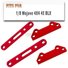 hopsupRC RC Upgrades Part for 1/8 Mojave 4X4 4S BLX RC Car,Aluminum Front Rear Arm Suspension Mount & Alloy Sway Bar Mounting Set Hops Up,Red