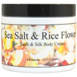 Sea Salt And Rice Flower Satin and Silk Cream, Body Cream, Body Lotion, 4 oz