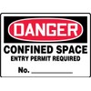Accuform"Danger Confined Space - Entry Permit Required No." Safety Sign,
