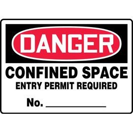 Accuform"Danger Confined Space - Entry Permit Required No." Safety Sign, Accu-Shield™, 7 x 10 Inches (MCSP124XP)