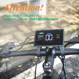 Mcezdy Ebike Display, UART No. 2 Protocol, 24V-60V Colorful Cycling Computer with Charging Port for Mobile Devices, Ebike LCD Display to Enrich Cycling Journey