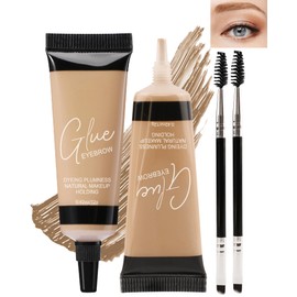 Tinted Eyebrow Gel Kit-2PCS Blonde Thickening Brow gel para cejas,Brow Fillers,Fast Definitio Brow Glue,Natural Long Lasting Waterproof Eyebrow Makeup Gift for Women with 2 Eyebrow Brushes-Set 01