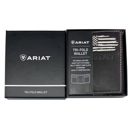 Custom Rugged Cross ARIAT Ghost Flag Trifold Leather Wallet