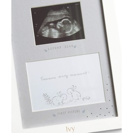 Mamas & Papas Baby Forever Treasured Double Scan Photo Frame Keepsake Gift, Cream