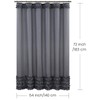 BESTRIPES Ruffle Stall Shower Curtain, Grey Fabric Narrow Shower Curtain