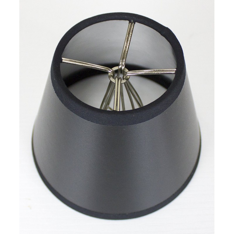 Set of 6 Black Parchment Silver-Lined Chandelier Lampshade 3x5x4