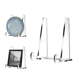 WOUYTPE Acrylic Stand, Plate Holder Stand, Plate Holder, Suitable for Placing Picture Frames, Plates, Photo Frames, Books, Photos (Transparent Colour)