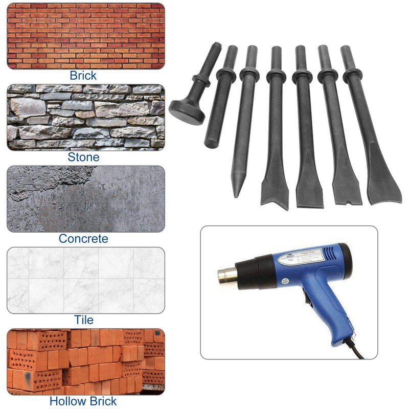 8 Piece Air Chisel Set Pneumatic Chisel Air Hammer Punch