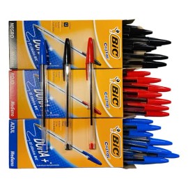 Plumas Lapicero Bic Punto Mediano 1.0mm 36pz Negro Rojo Azul Transparente Negro/azul/rojo