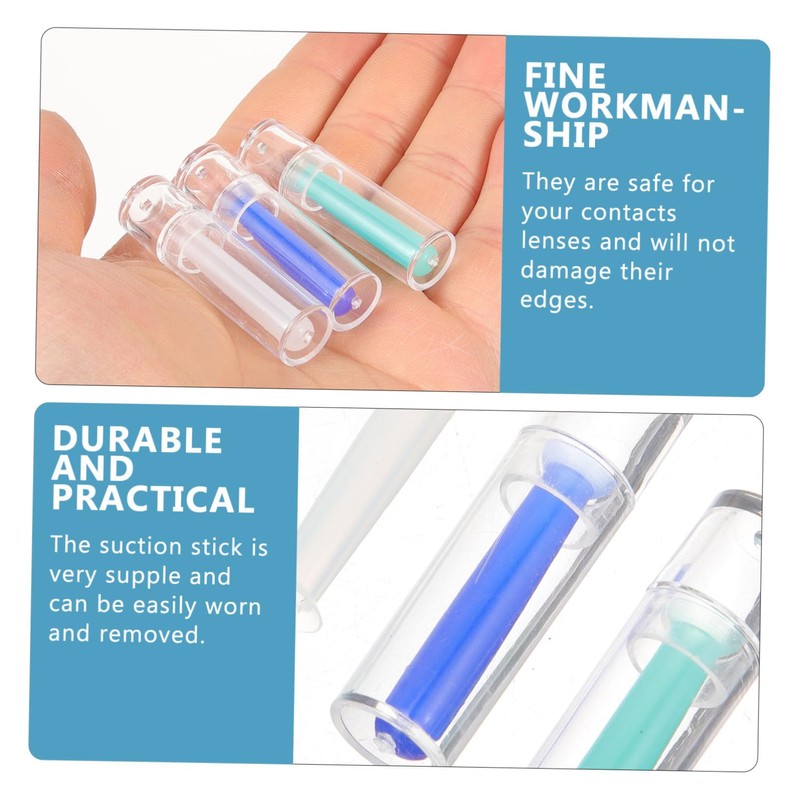 Healvian 30pcs Compact Lens Stick Soft Lens Applicators Tool for