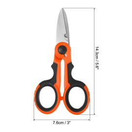 PATIKIL Fishing Scissors Non-Slip Giza Blade Line Cutter Blade Scissors Fishing Snips with Plastic Shell Orange Black