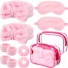 Hoteam 10 Pieces Pink Spa Headband Set with 2 Spa