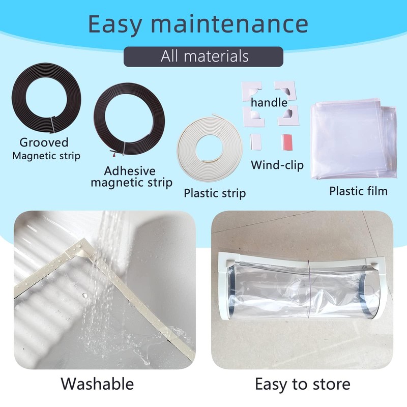 DIY Magnetic Window Insulation Kit 48"x44" Indoor Clear Film for