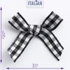 Black - 3cm Gingham Ribbon Bow - 100 Pack