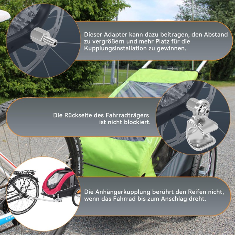 NICEDACK Unisex Bicycle Axle Adapter for M5 Quick Release, Universal