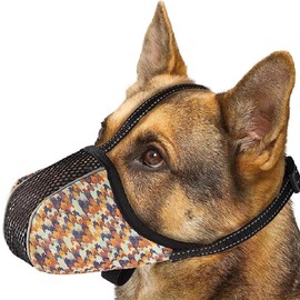 JOYPAWS Dog Muzzle for Extra Large Breed Dogs to Prevent Biting Chewing Barking Soft Air Mesh Muzzles Reflective Ajustable Full Coverage Dog Mouth Guard Cover for Grooming Scavenging Orange XL