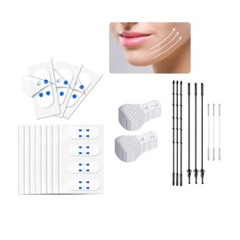 160 Pcs Face Tape Lifting Invisible Kit - 120pcs V Shape Lift Tape Stickers for Wrinkles, Jowls, Double Chin and 40 Pcs Instant Makeup Tape for Neck, Eye