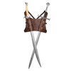 HZMAN Medieval Viking Totem Sword Frog Adjustable PU Leather Double