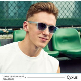 Cyxus Lentes de Sol Hombre Antireflejantes Lente Polarizada Piloto Protección UV para Playa, Conducción y Actividades al Aaire Libre P1384