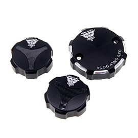 Riderjacky For Ducati Hypermotard 1100 2007-2012,Multistrada 1200/S 2010-2014,848/EVO 2008-2013,899 Panigale 2014-2016 CNC Aluminum Motorcycle Front Brake Clutch & Rear Brake Fluid Reservoir Cover Cap