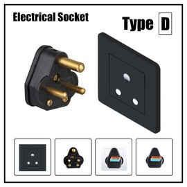 5 Amp Round Pin Plugs, 3 Pack 5A 3 Pin Plug Adaptor Household Lamp Plug Lighting Plugs for Home Lights, Lamp(Black)