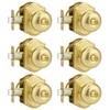 GUTENKONB 6 Pcs Gold Door Knobs, Privacy Door Handles, Satin