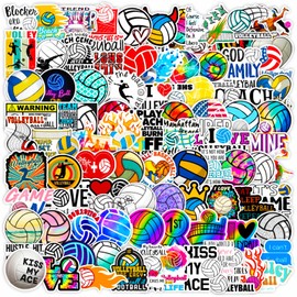 DothRayan Volleyball Stickers Pack, 100PCS Vinyl Waterproof Volleyball Sports Stickers for Water Bottle, Volleyball Sticker Gifts for Kids Teens Adult Team Players Coach