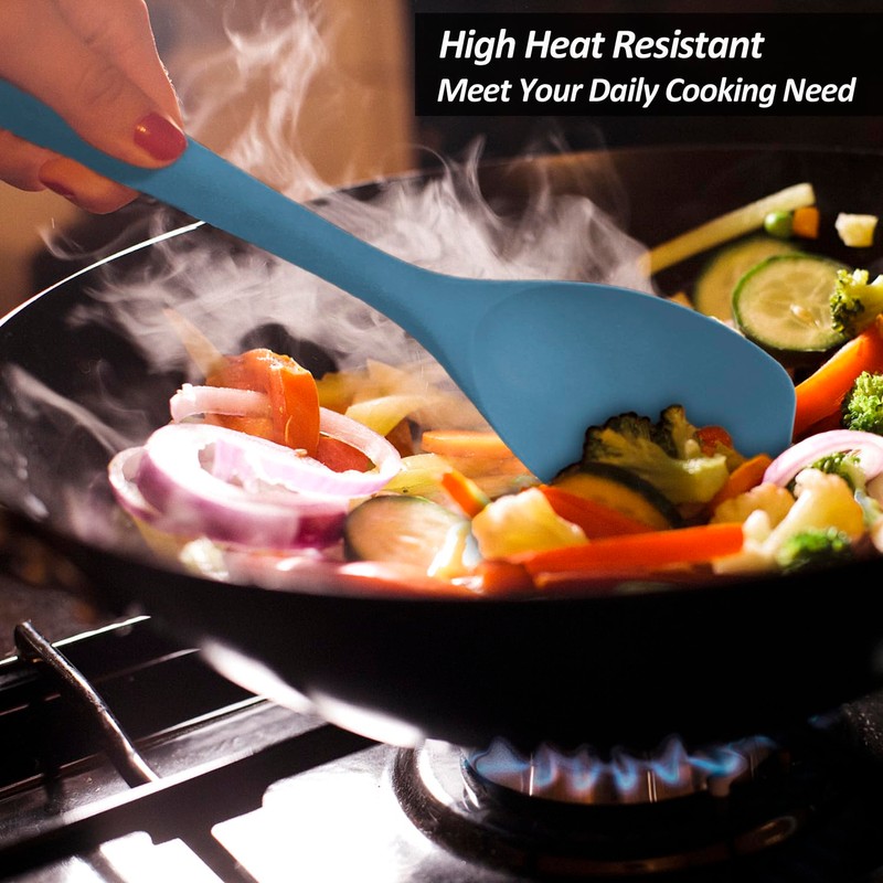 Upgrade Silicone Spatula Spoon Set,VOVOLY Heat Resistant Rubber Spoonula, Seamless