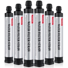 6 Pack Timain 4-Stage Filtration,High Flow Rate Water Filter Straw,Water Purifier Survival for Emergency Kits,Travel,Camping, Hiking,Fishing,Hunting (6)
